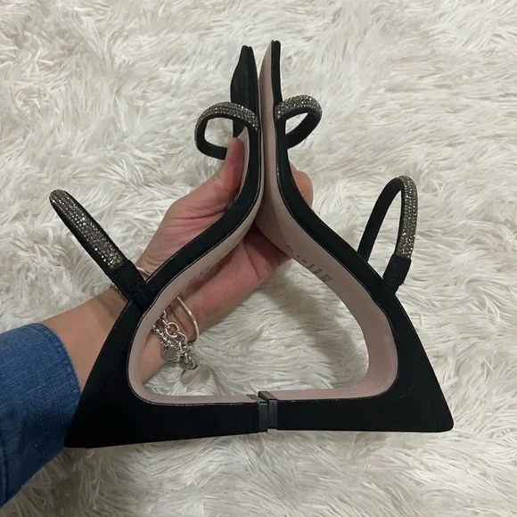 SCHUTZ Black Sandals with Silver Accents - Picture 9 of 9